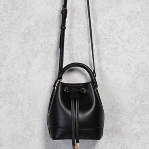 Faux leather mini bucket bag